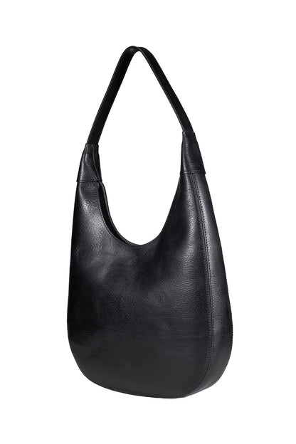 Darien Leather Hobo Bag - Black - Ivy Cove Montecito