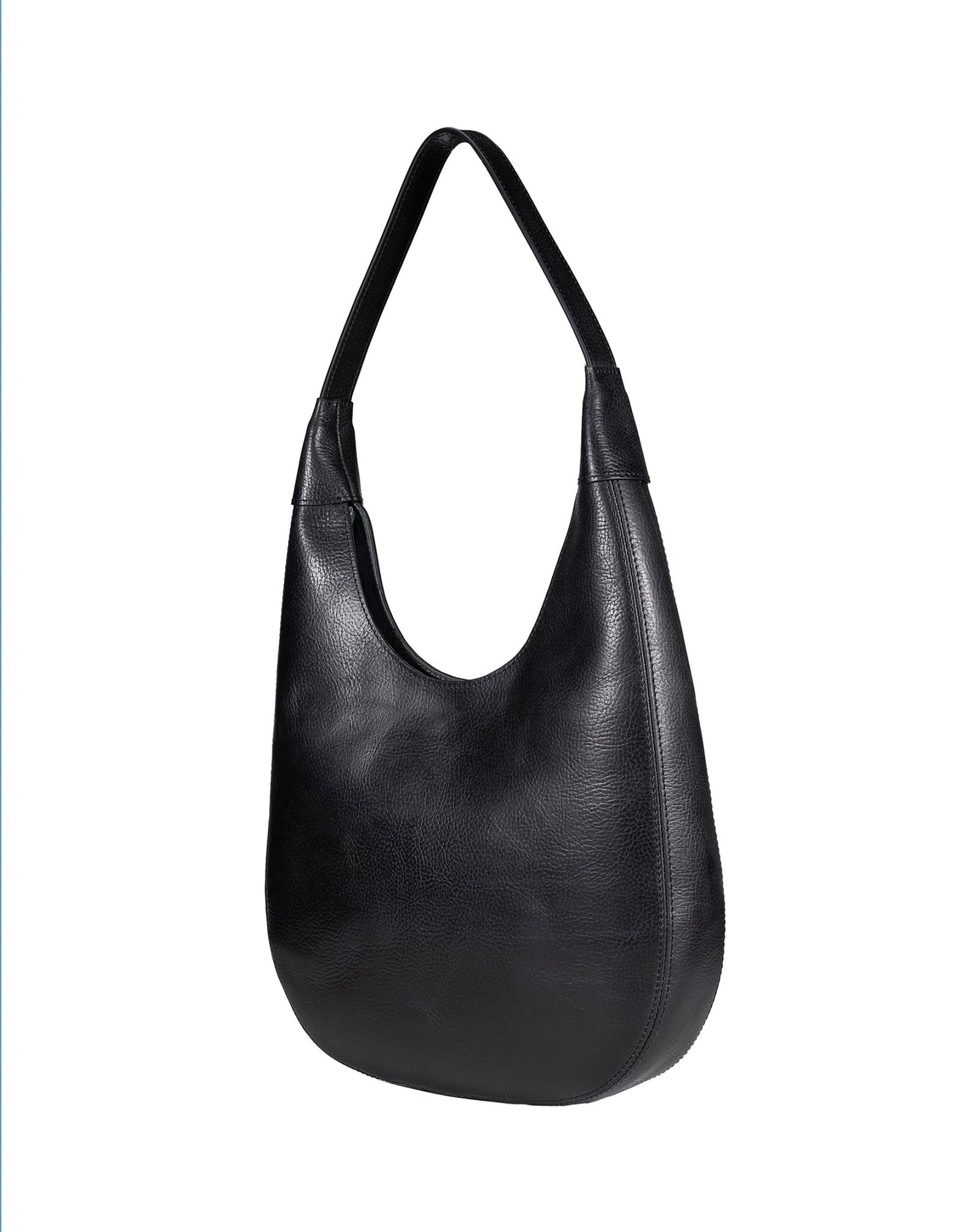 Darien Leather Hobo Bag - Black - Ivy Cove Montecito