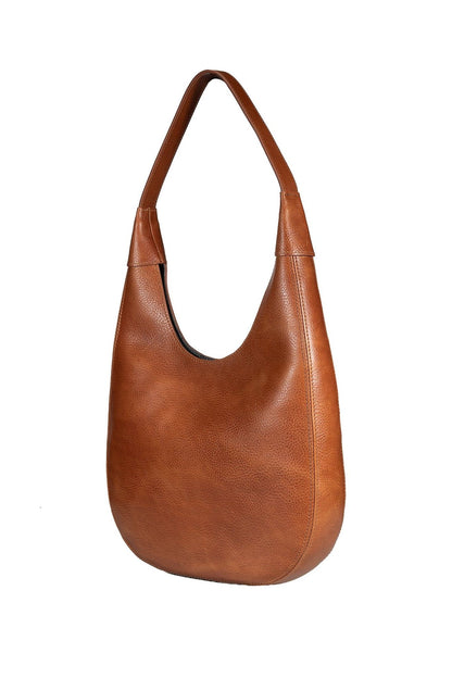 Darien Leather Hobo Bag - Saddle - Ivy Cove Montecito