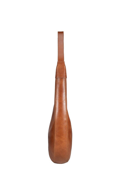 Darien Leather Hobo Bag - Saddle - Ivy Cove Montecito