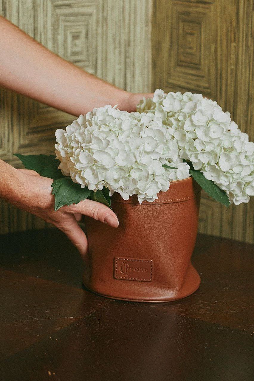 Driftwood Leather Planter - Ivy Cove Montecito