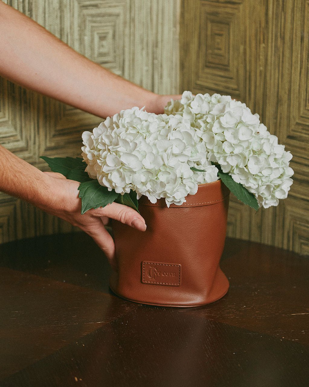 Driftwood Leather Planter - Ivy Cove Montecito