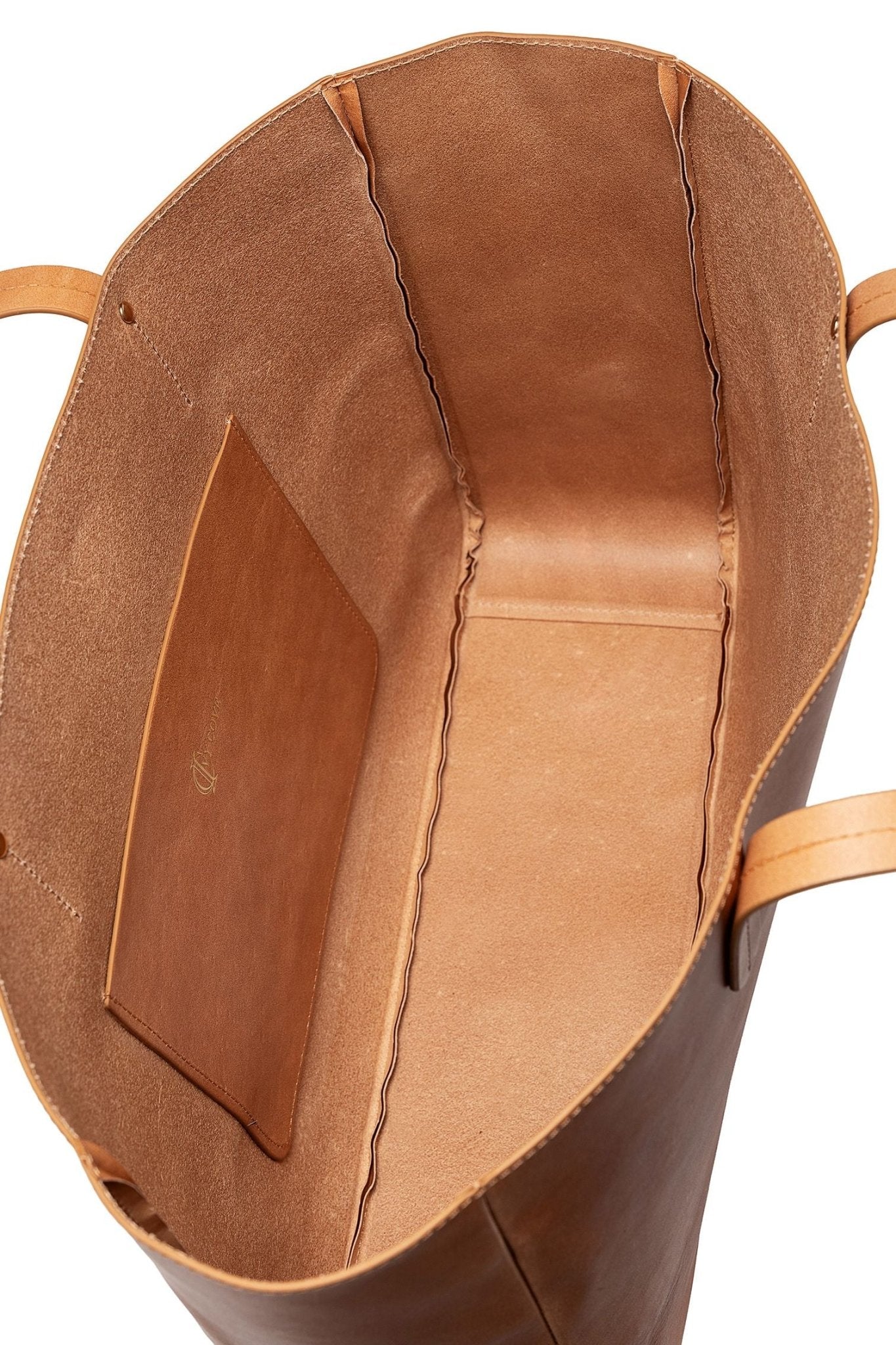 East West Leather Tote in Vachetta - Ivy Cove Montecito