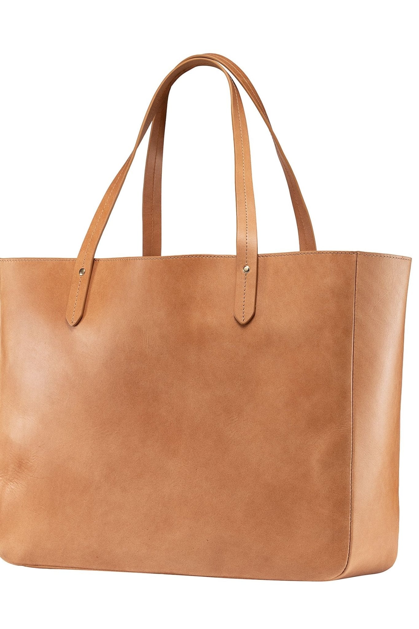 East West Leather Tote in Vachetta - Ivy Cove Montecito