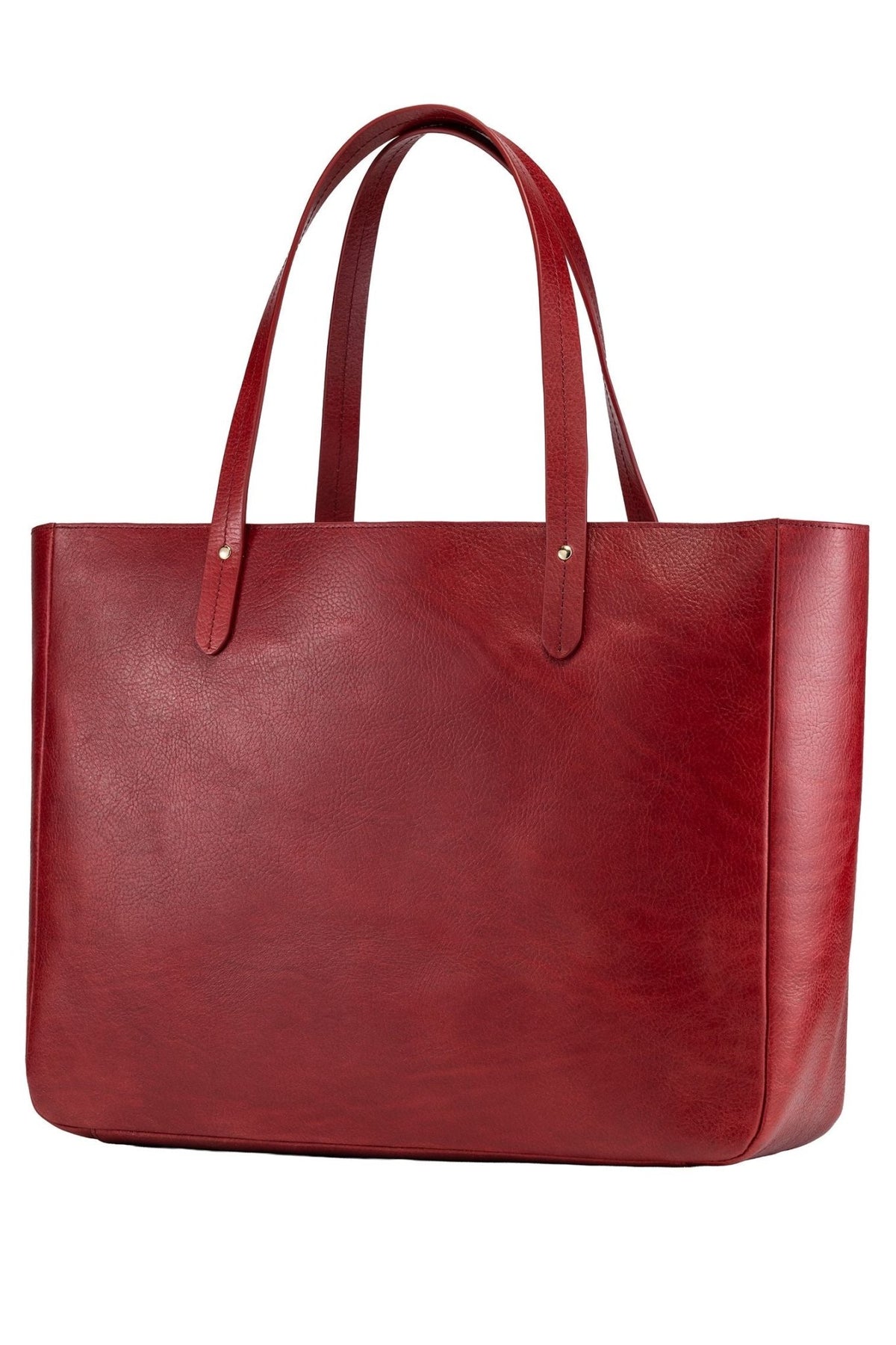 East West Leather Tote - Red - Ivy Cove Montecito