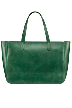 East West Zip Top Leather Tote