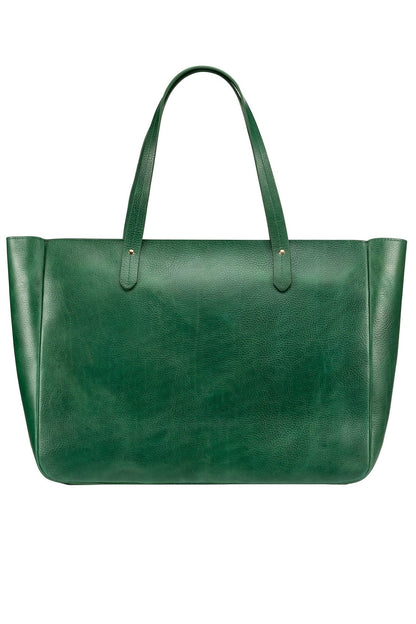 East West Zip Top Leather Tote - Ivy Cove Montecito