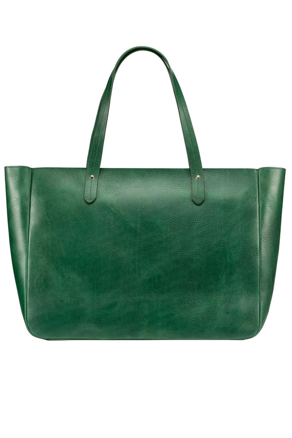 East West Zip Top Leather Tote