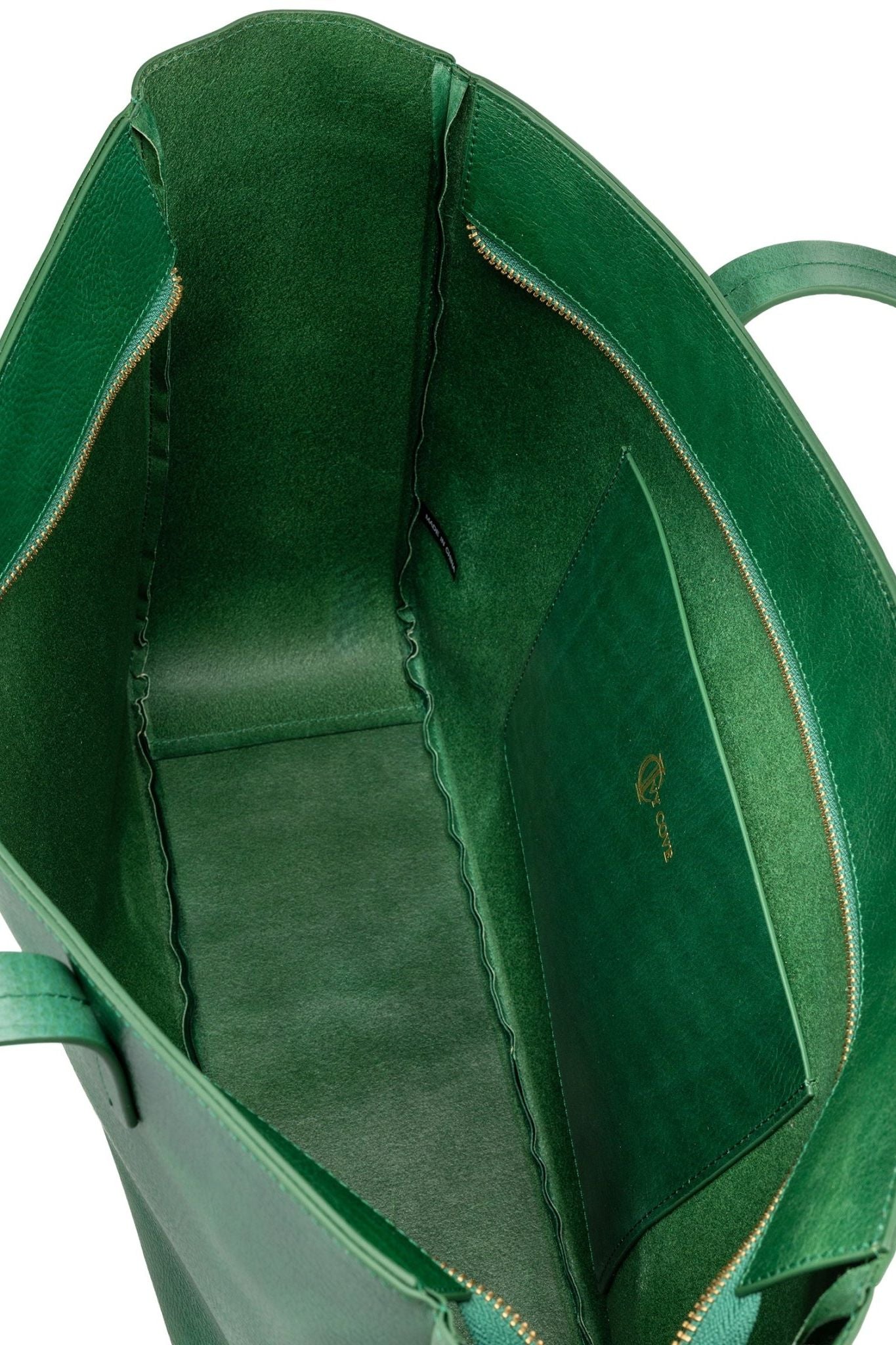 East West Zip Top Leather Tote - Ivy Cove Montecito