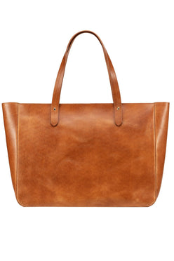 East West Zip Top Leather Tote