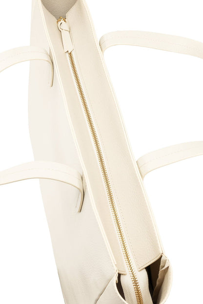 East West Zip Top Leather Tote - Ivy Cove Montecito