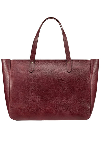 East West Zip Top Leather Tote - Ivy Cove Montecito