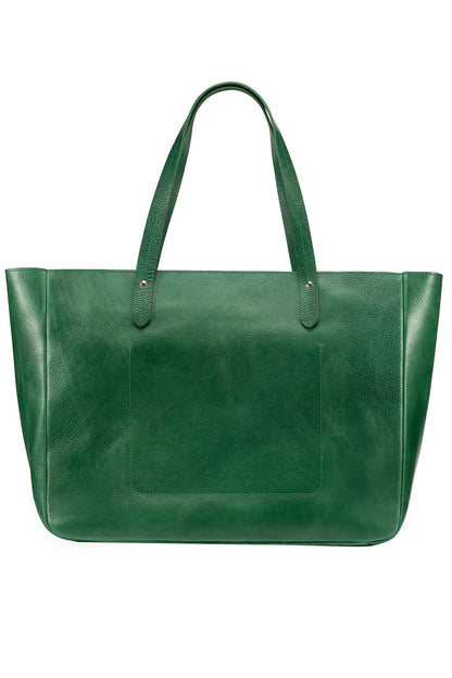 East West Zip Top Leather Tote - Ivy Cove Montecito