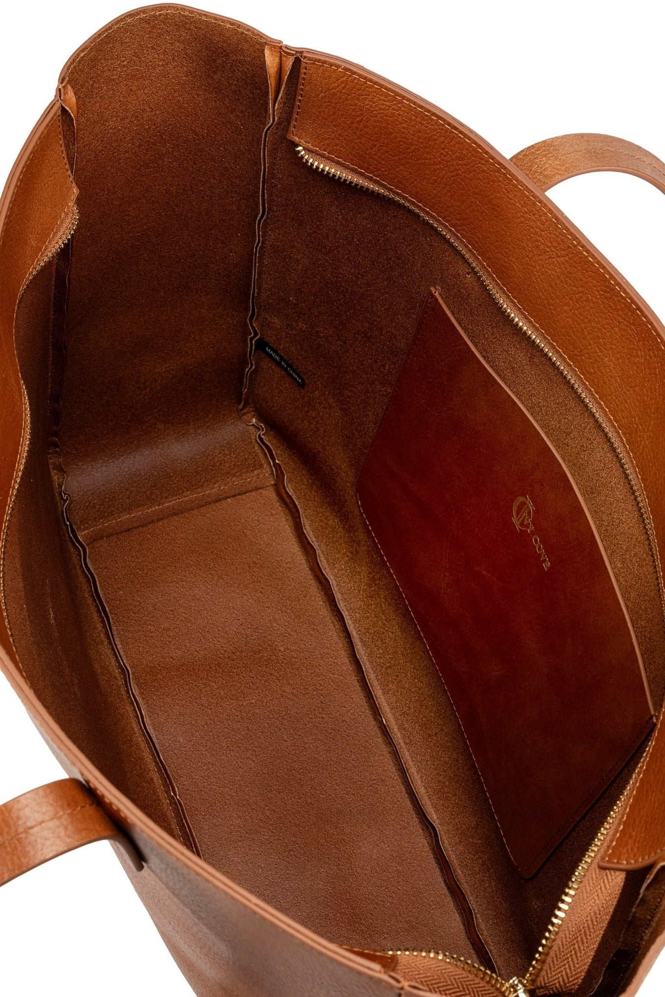 East West Zip Top Leather Tote - Ivy Cove Montecito