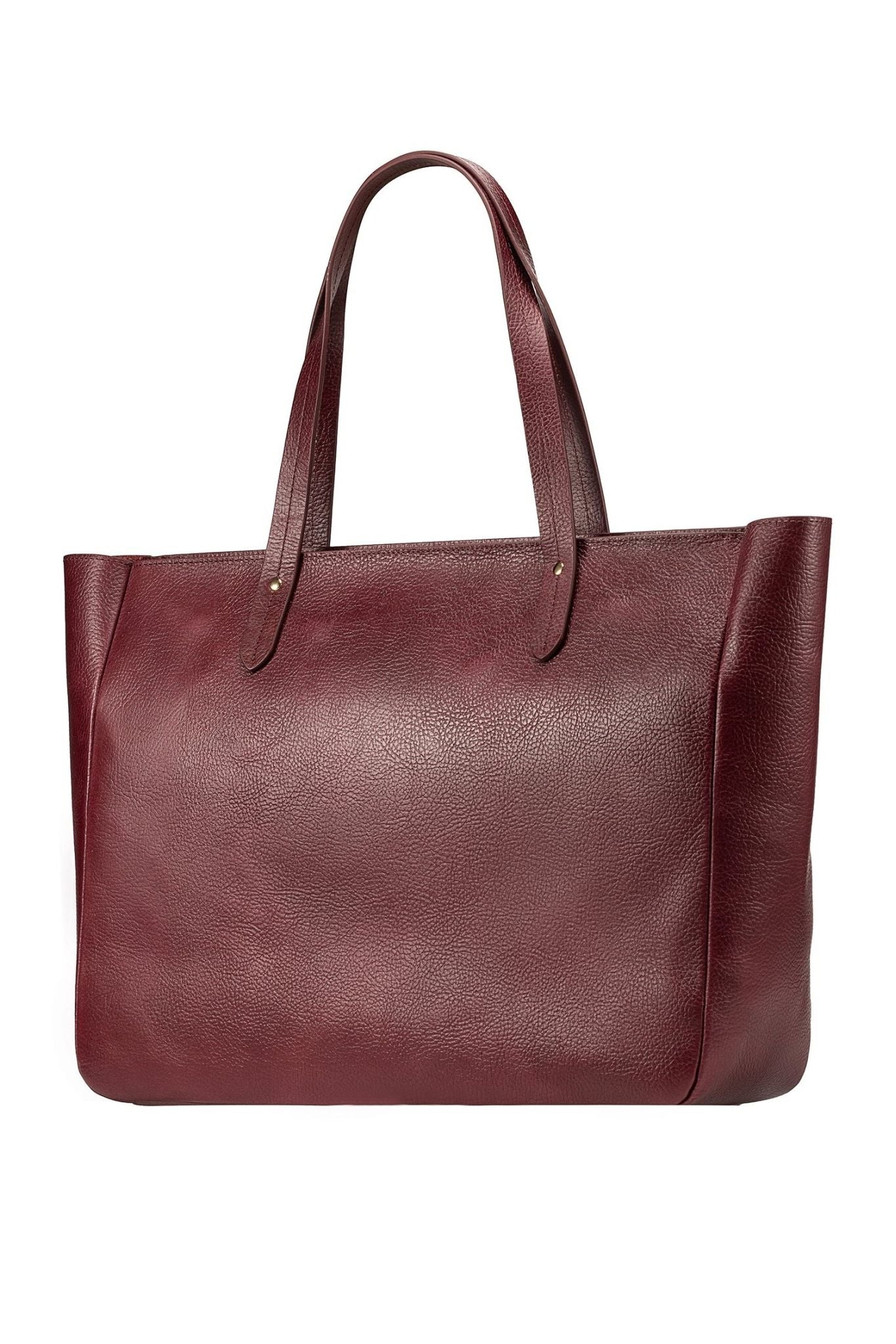 East West Zip Top Leather Tote - Ivy Cove Montecito