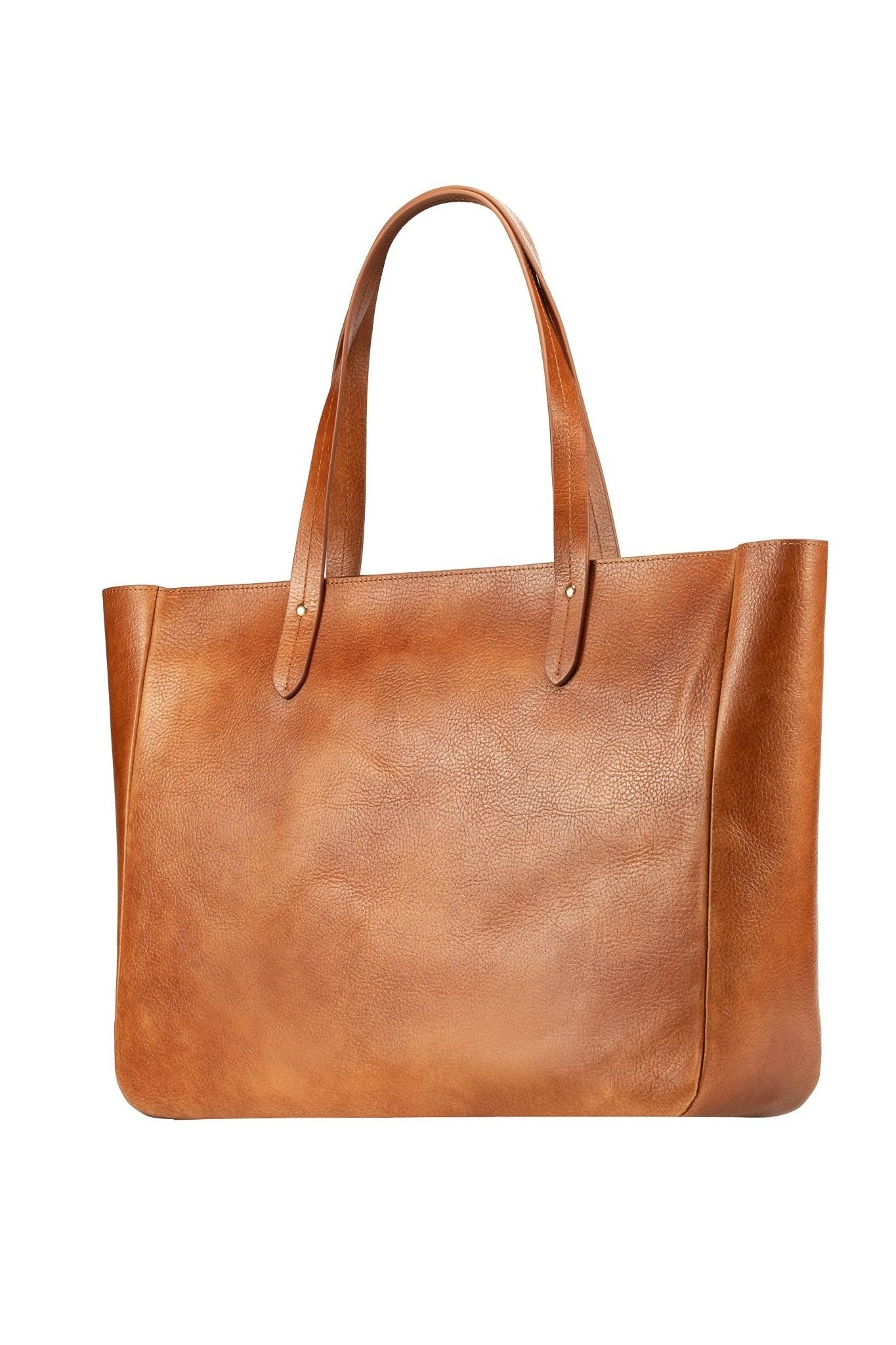 East West Zip Top Leather Tote - Ivy Cove Montecito