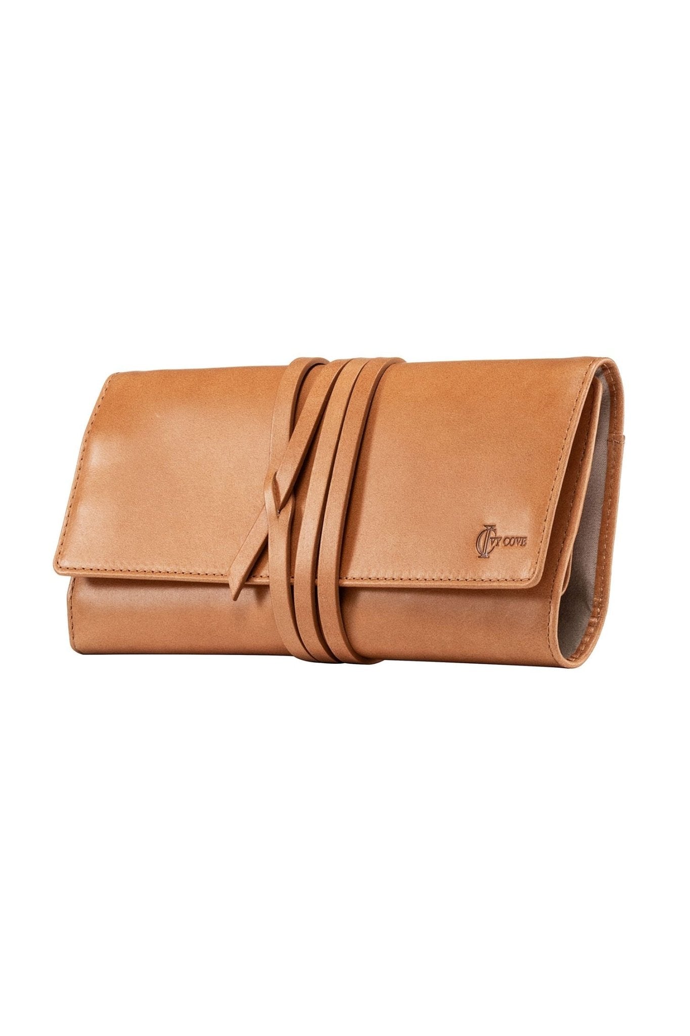 Leather Wrap Jewelry Roll - Ivy Cove Montecito
