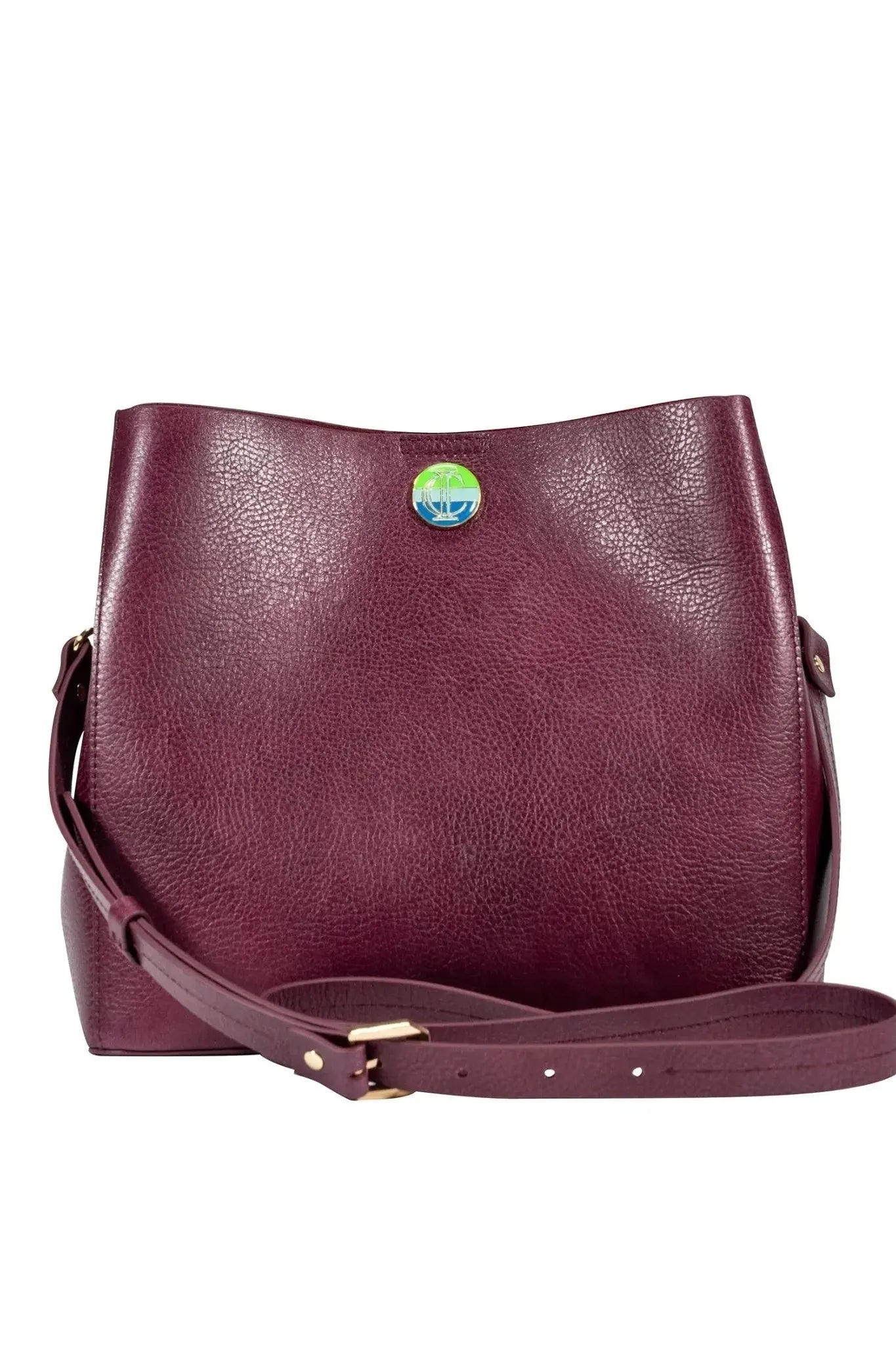 Madison Bucket Tote - Burgundy - Ivy Cove Montecito