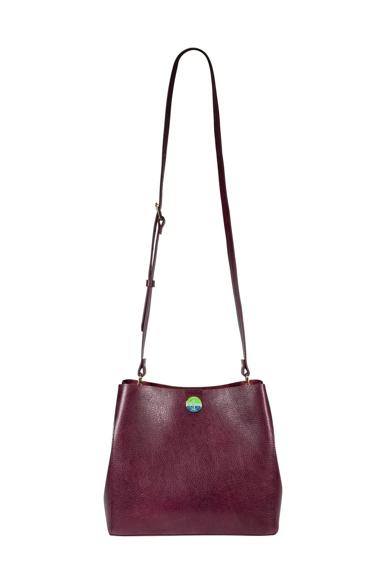 Madison Bucket Tote - Burgundy - Ivy Cove Montecito