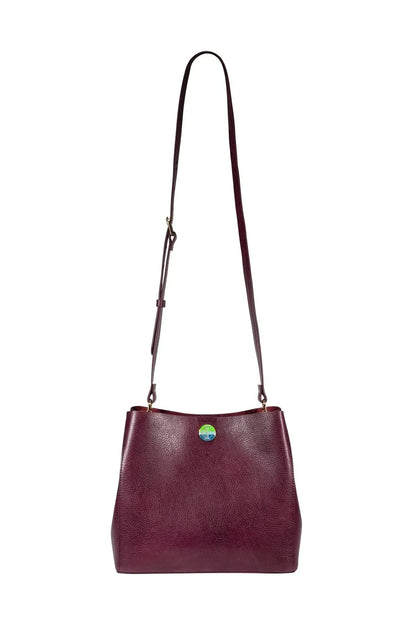 Madison Bucket Tote - Burgundy - Ivy Cove Montecito