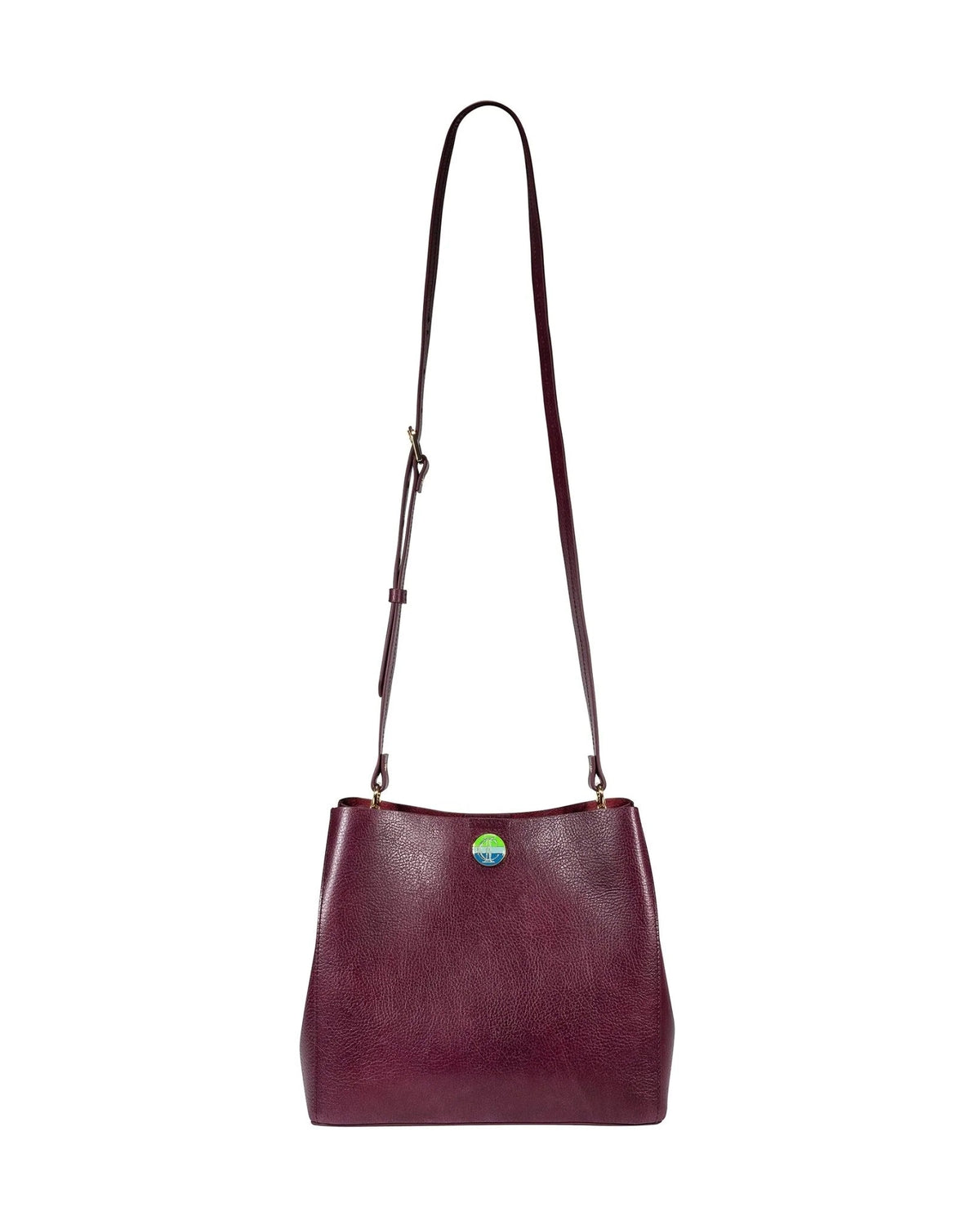 Madison Bucket Tote - Burgundy - Ivy Cove Montecito