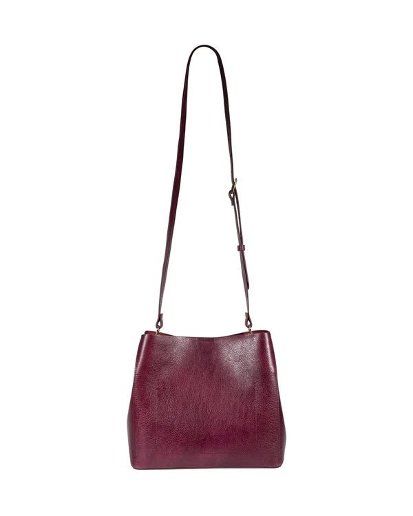 Madison Bucket Tote - Burgundy - Ivy Cove Montecito