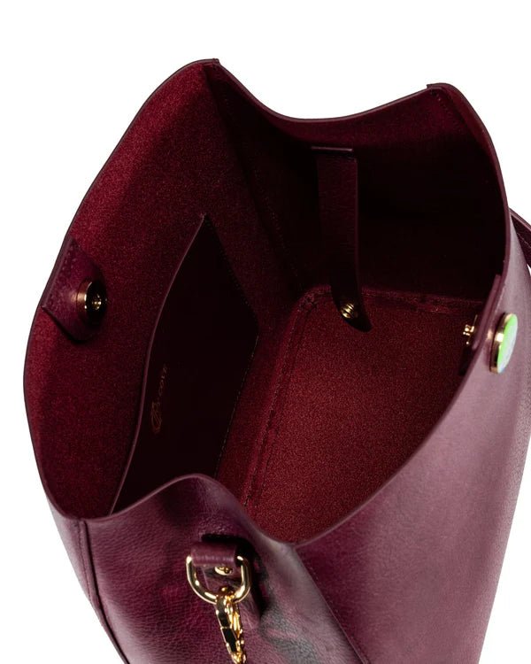 Madison Bucket Tote - Burgundy - Ivy Cove Montecito