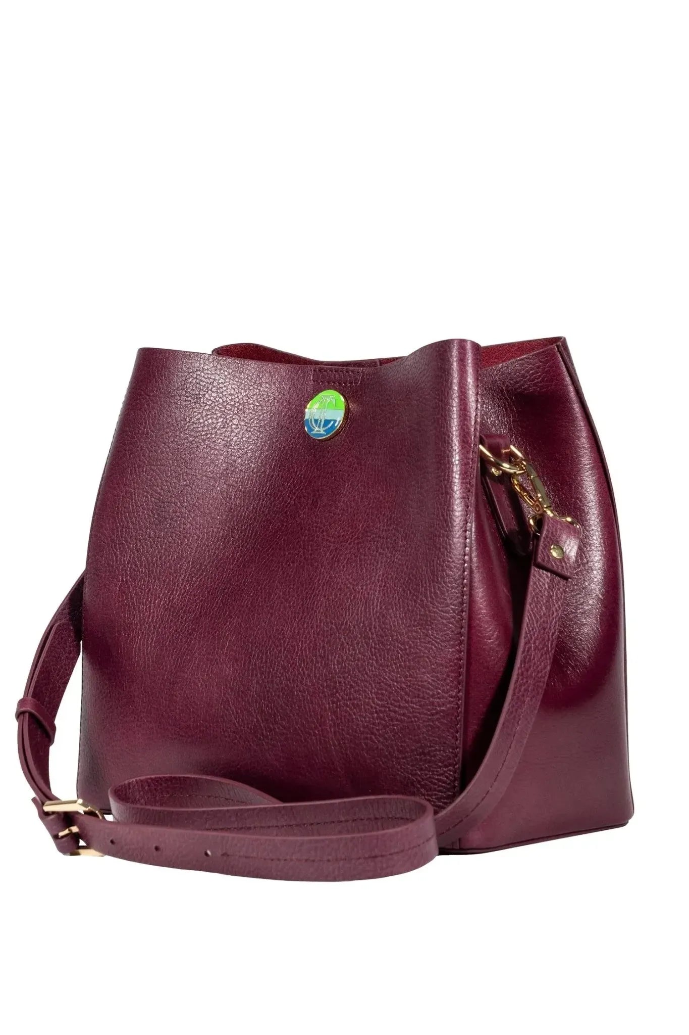 Madison Bucket Tote - Burgundy - Ivy Cove Montecito