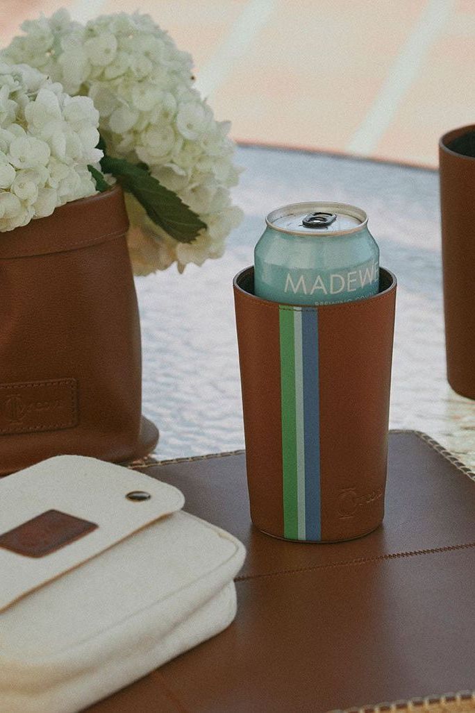 Madison Leather Drink Coozies - Ivy Cove Montecito