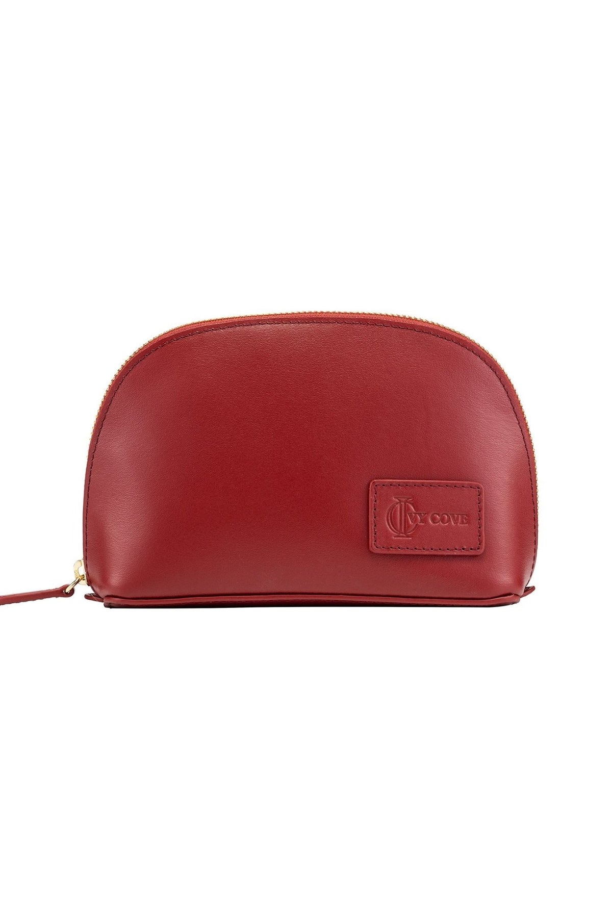 Mesa Leather Cosmetic Bag - Red - Ivy Cove Montecito