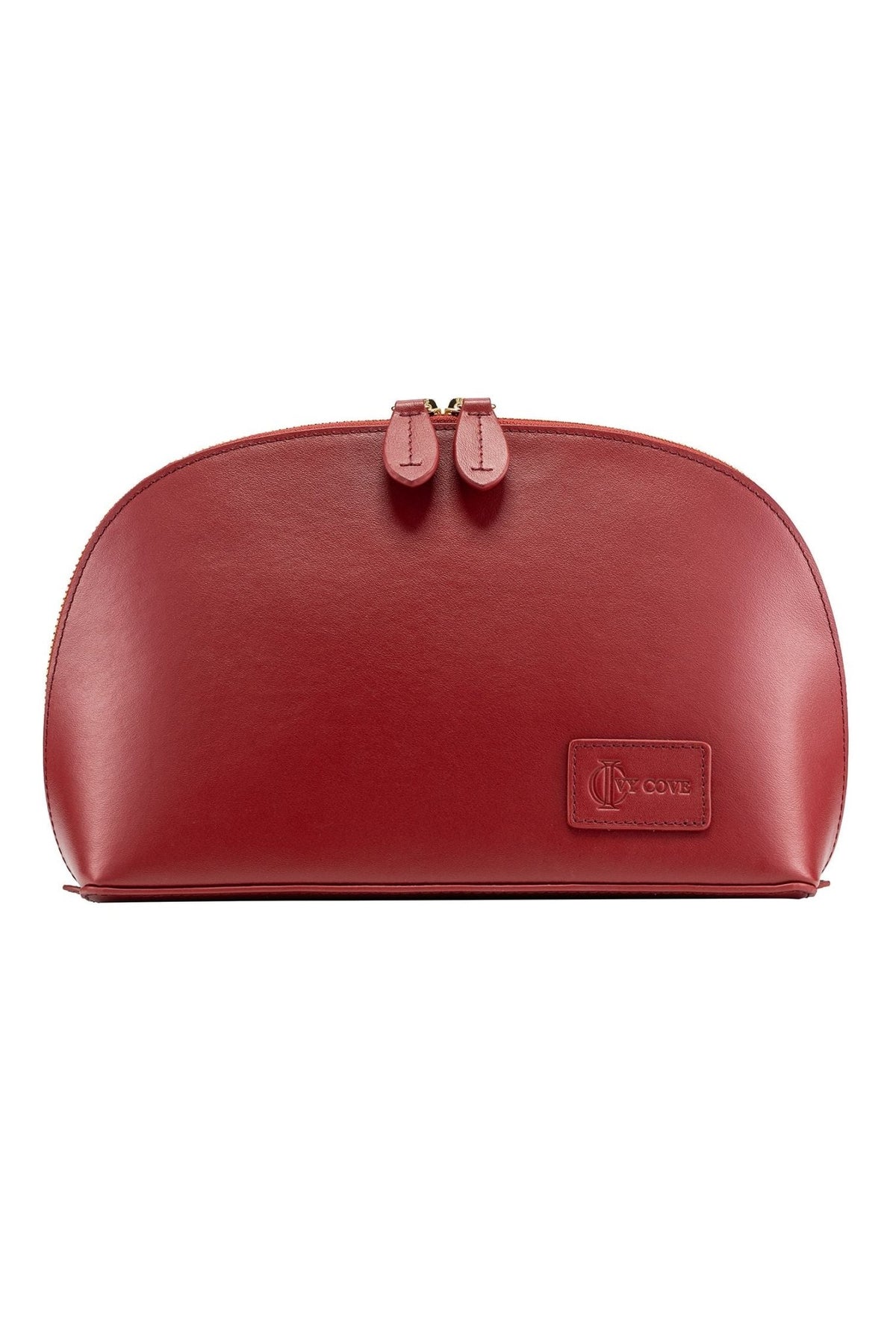 Mesa Leather Cosmetic Bag - Red - Ivy Cove Montecito