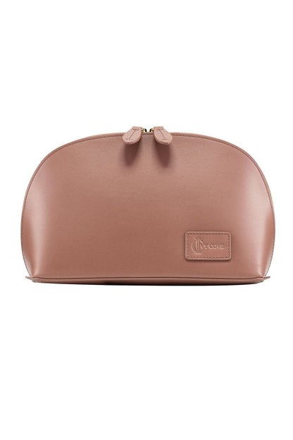 Mesa Leather Cosmetic Bag - Taupe - Ivy Cove Montecito