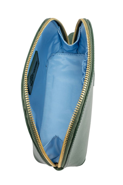 Mesa Leather Cosmetic Bag - Teal - Ivy Cove Montecito