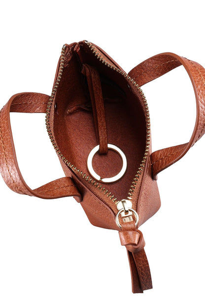 Mini Tote Bag Charm & Coin Purse – Cognac - Ivy Cove Montecito