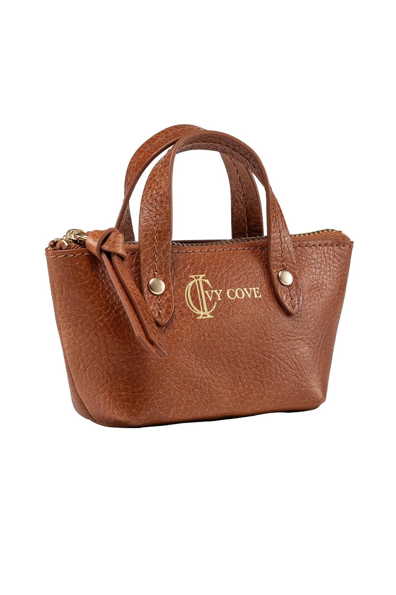 Mini Tote Bag Charm & Coin Purse – Cognac - Ivy Cove Montecito