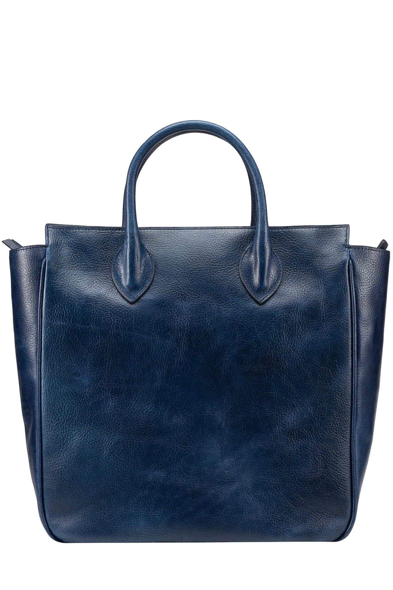 Navy Leather Zip Top Tote | Miramar | Ivy Cove – Ivy Cove Montecito
