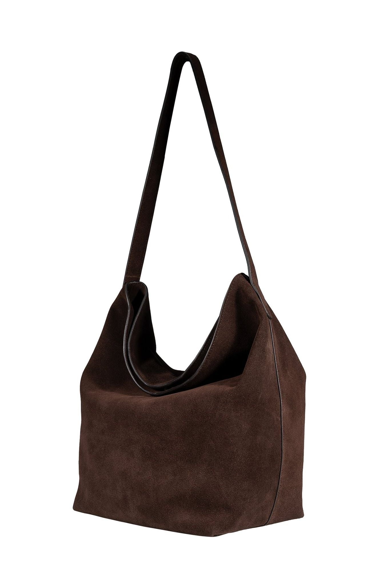 Padaro Suede Hobo Bucket Bag - Brown - Ivy Cove Montecito