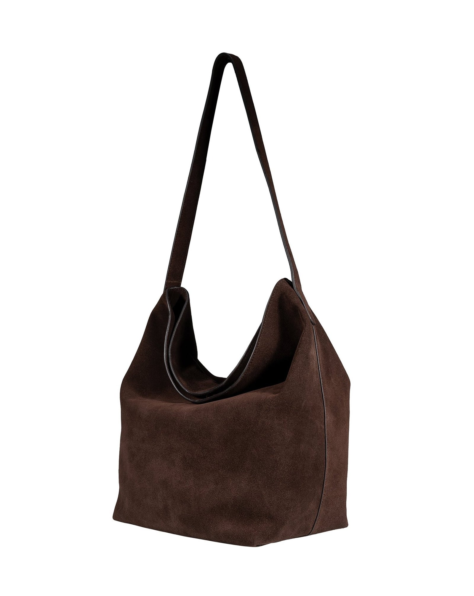 Padaro Suede Hobo Bucket Bag - Brown - Ivy Cove Montecito