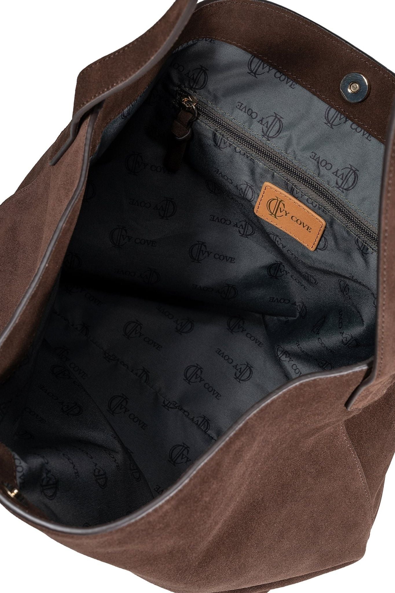 Padaro Suede Hobo Bucket Bag - Brown - Ivy Cove Montecito