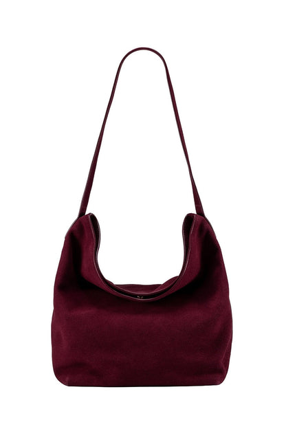 Padaro Suede Hobo Bucket Bag - Burgundy - Ivy Cove Montecito
