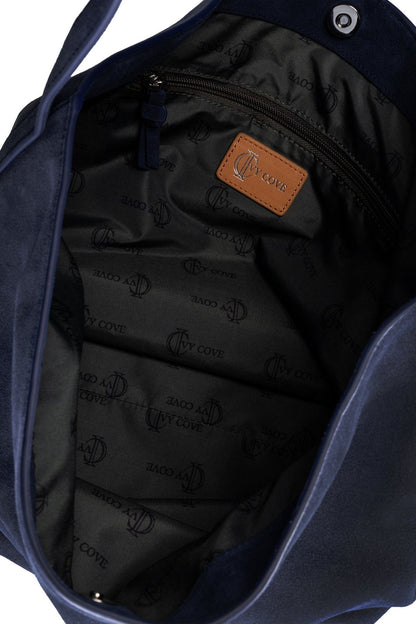 Padaro Suede Hobo Bucket Bag - Navy - Ivy Cove Montecito