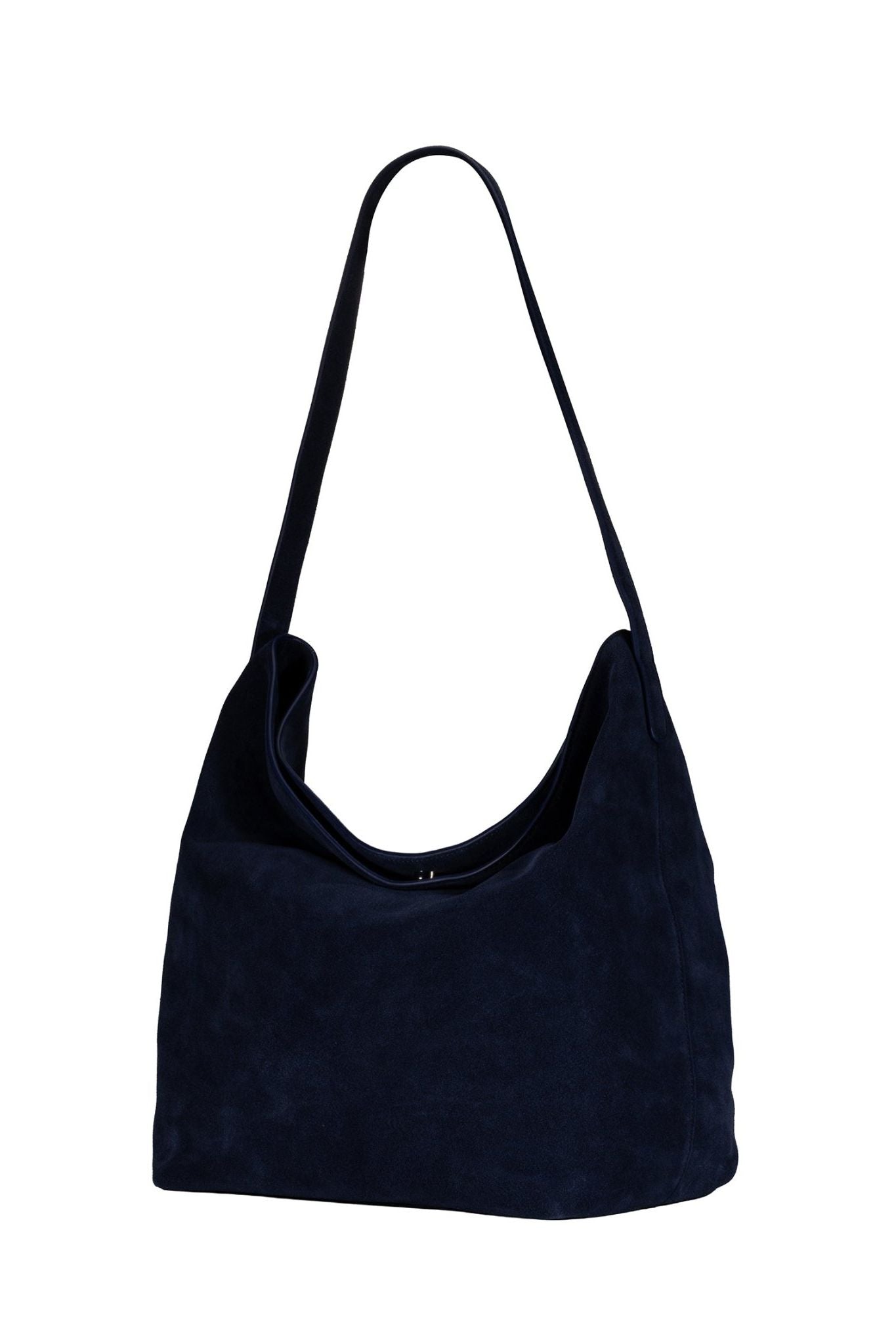 Padaro Suede Hobo Bucket Bag - Navy - Ivy Cove Montecito
