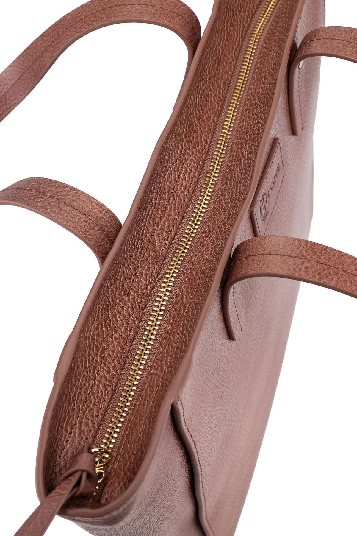 Sierra Zip Top Leather Tote - Taupe - Ivy Cove Montecito