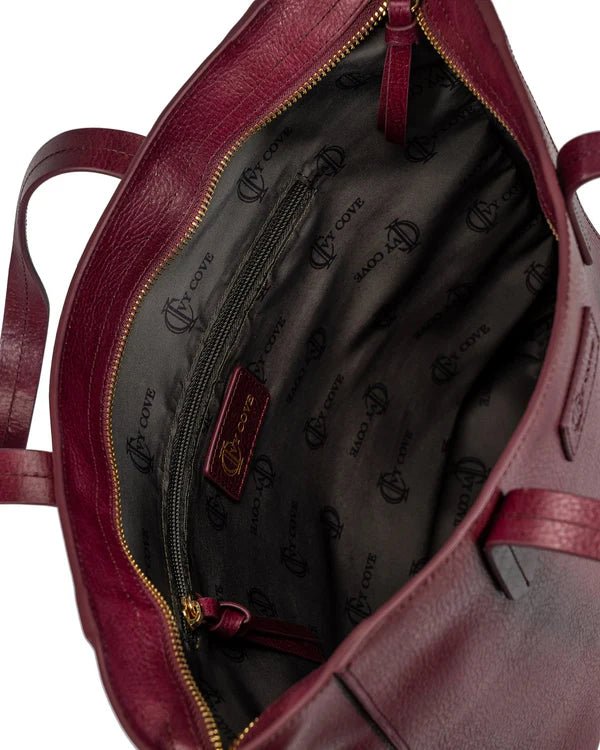 Sierra Zip Tote - Burgundy - Ivy Cove Montecito