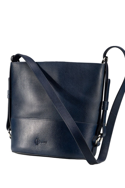Solana Leather Bucket Bag - Navy - Ivy Cove Montecito