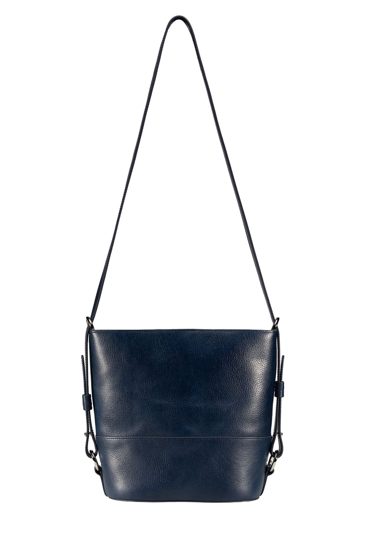 Solana Leather Bucket Bag - Navy - Ivy Cove Montecito