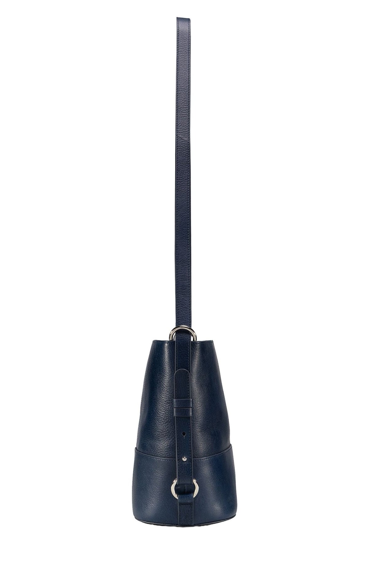 Solana Leather Bucket Bag - Navy - Ivy Cove Montecito