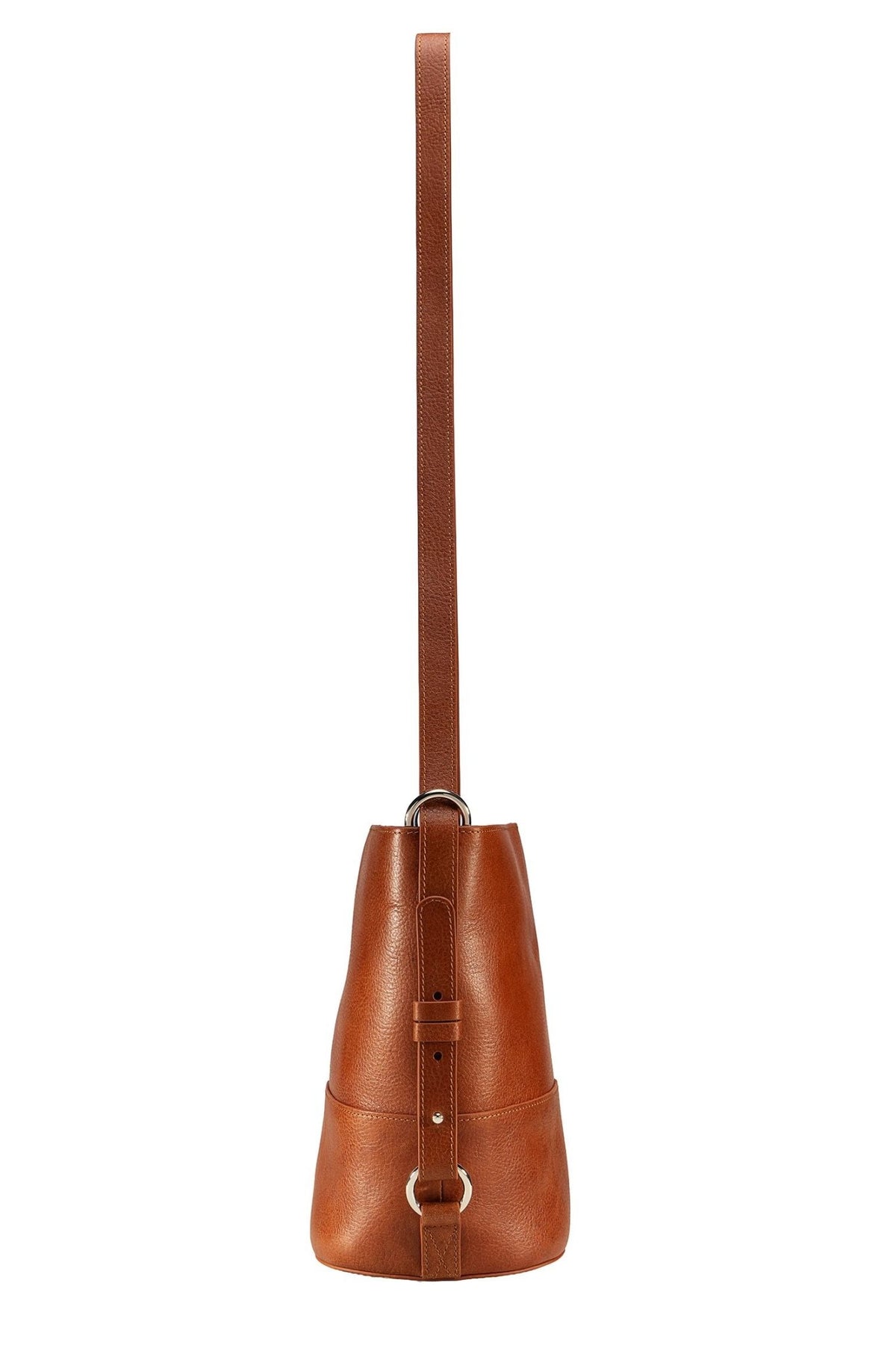 Solana Leather Bucket Bag - Saddle - Ivy Cove Montecito