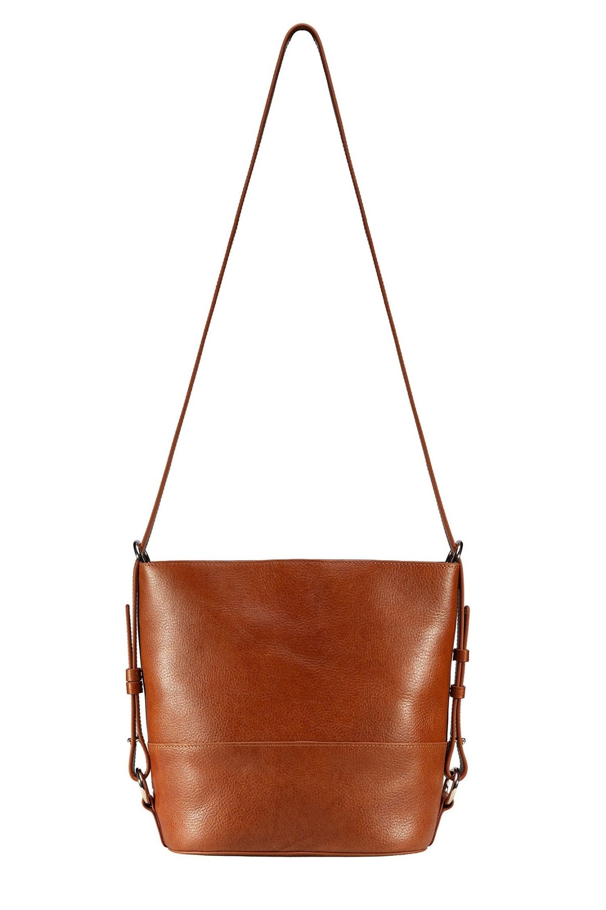 Solana Leather Bucket Bag - Saddle - Ivy Cove Montecito