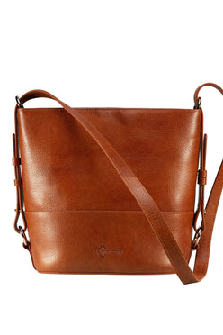 Solana Leather Bucket Bag - Saddle